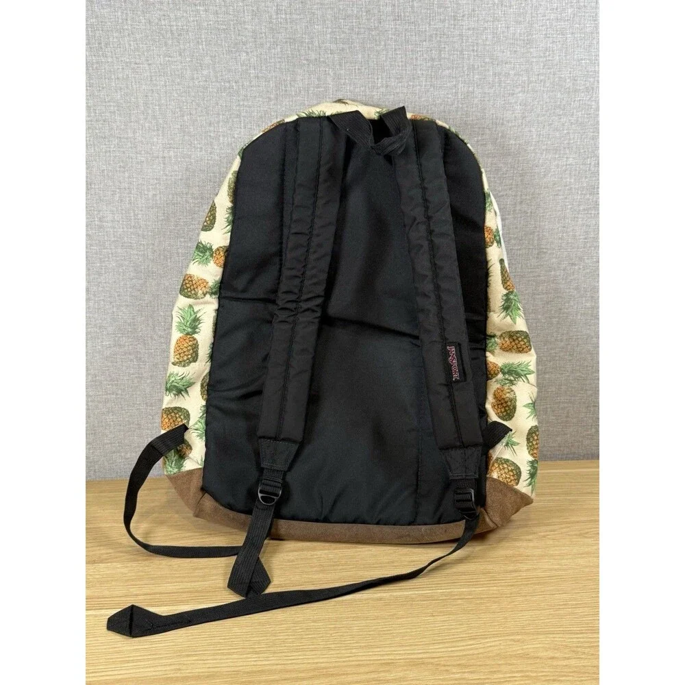 JanSport Right Pack Expressions Backpack Pineapple Print Suede Bottom Laptop Bag